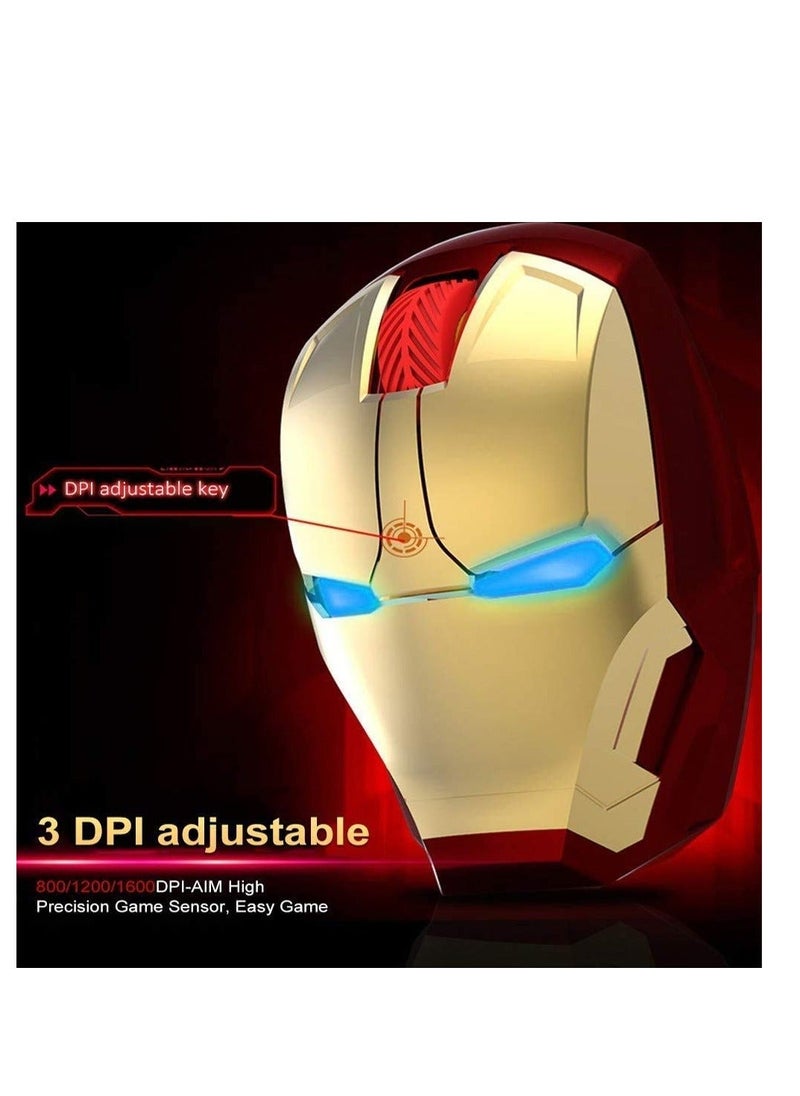 Generic - Ergonomic Wireless Mouse, Cool for Iron Man Mouse, 2.4 G Portable Mobile Computer Click Silent Mouse, Mouse Optical Mice with USB Receiver, for Notebook PC Laptop Computer Mac Book - Image 1