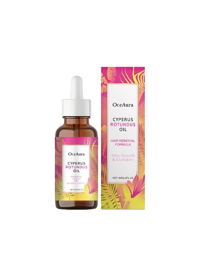 OceAura Cyperus Rotundusl Oil Hair Removal Treatment Oil 60ml | Gently Conditions Hair Follicles, Inhibits Hair Growth, Soothes and Repairs Skin, Suitable for Both Men and Women. - Image 1