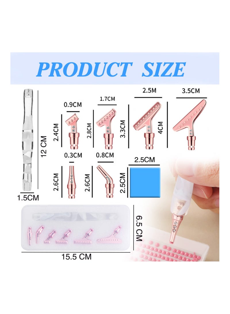SYOSI 17 قطعة قلم رسم ماسي من الراتنج بتصميم مريح، 6 قطع رؤوس أقلام معدنية بزاوية 45° و 8 قطع طين لاصق، قلم رسم ماسي مريح لقلم الحرف اليدوية للرسم الماسي 5D - Image 2