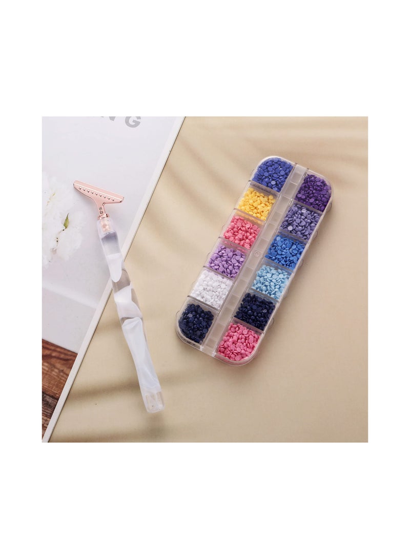 SYOSI 17 قطعة قلم رسم ماسي من الراتنج بتصميم مريح، 6 قطع رؤوس أقلام معدنية بزاوية 45° و 8 قطع طين لاصق، قلم رسم ماسي مريح لقلم الحرف اليدوية للرسم الماسي 5D - Image 4