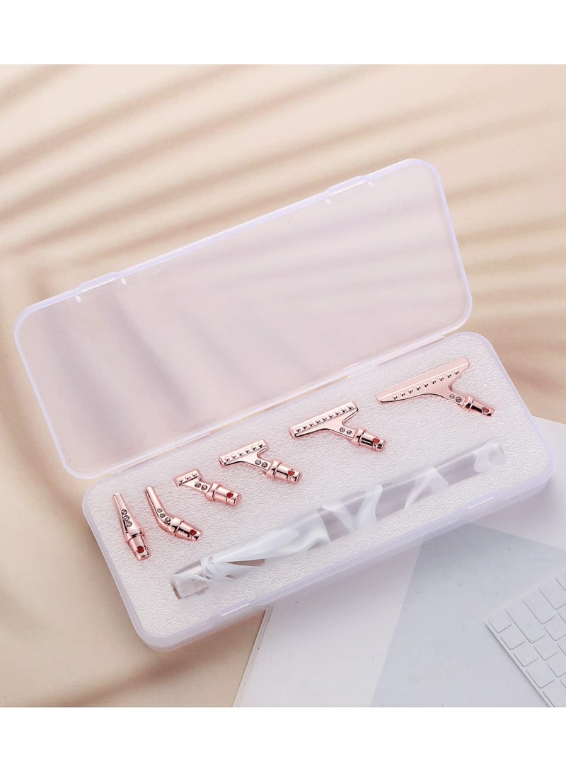 SYOSI 17 قطعة قلم رسم ماسي من الراتنج بتصميم مريح، 6 قطع رؤوس أقلام معدنية بزاوية 45° و 8 قطع طين لاصق، قلم رسم ماسي مريح لقلم الحرف اليدوية للرسم الماسي 5D - Image 5