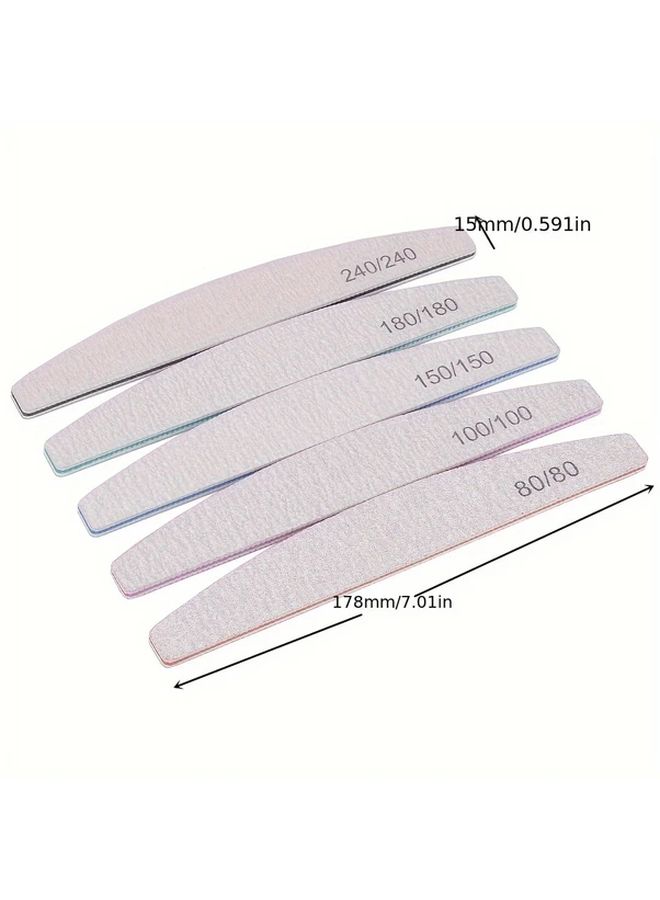 25 Pcs Professional Nail Files Set Manicure Buffing Tools Assorted Grits 80 100 150 180 240 Unscented Nail Care Kit For Gel Nail Polishing And Trimming - Image 4