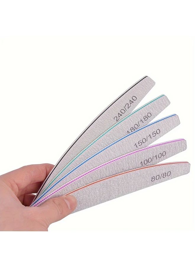 25 Pcs Professional Nail Files Set Manicure Buffing Tools Assorted Grits 80 100 150 180 240 Unscented Nail Care Kit For Gel Nail Polishing And Trimming - Image 5