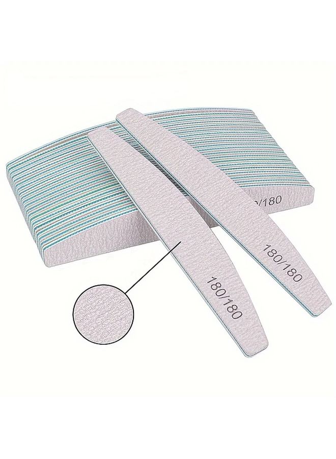 25 Pcs Professional Nail Files Set Manicure Buffing Tools Assorted Grits 80 100 150 180 240 Unscented Nail Care Kit For Gel Nail Polishing And Trimming - Image 1