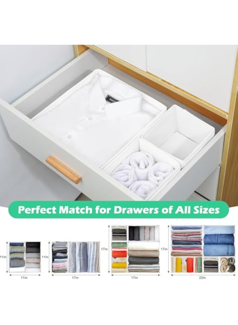 Drawer Clothing Organizer 16-Pack, White 3 Sizes Underwear Drawer Dividers, Fabric Folding Wardrobe Organizer, Can Store Baby Clothes, Bras, Underwear, Panties, Belts, Socks, Ties  - Image 4