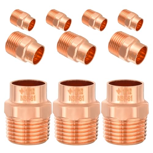 EFIELD Pack of 10 EFIELD 12 FTG x 12 Male Street Adapter LF Copper Plumbing Fittings 12 FTG x Male Street AdapterCOPPER046 - Image 1