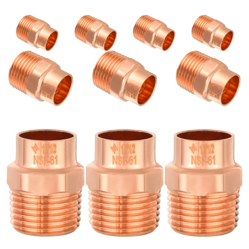 EFIELD Pack of 10 EFIELD 12 FTG x 12 Male Street Adapter LF Copper Plumbing Fittings 12 FTG x Male Street AdapterCOPPER046 - Image 2