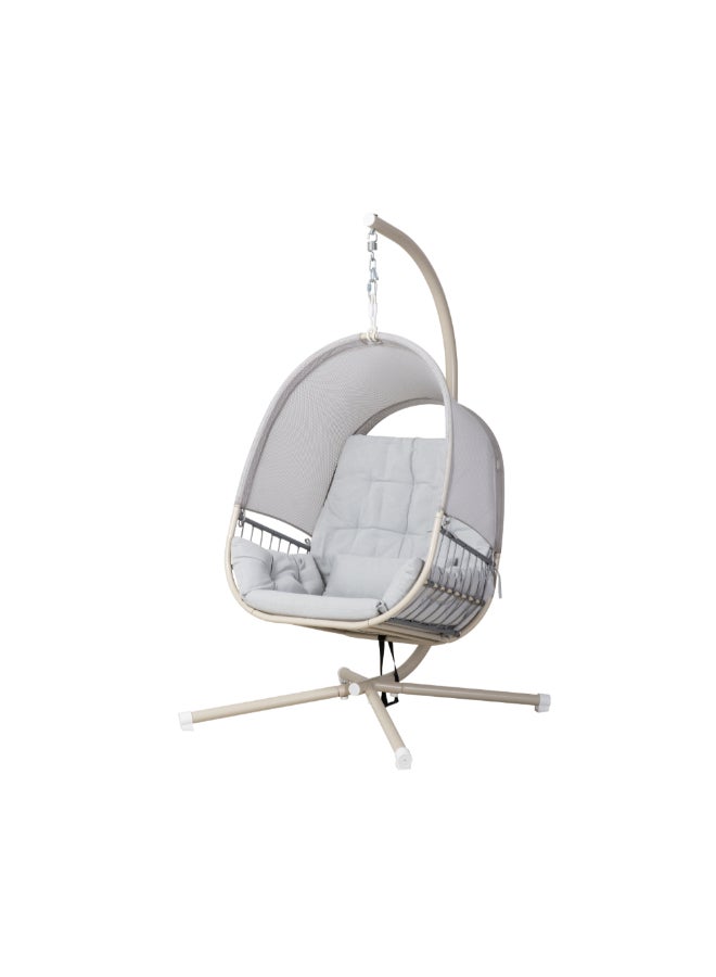 ليفينج اكسنتس مرجوحة خارجية مصنوعة من المعدن والراتان، 193 x 106 x 115 سم، رمادي، STAND 349