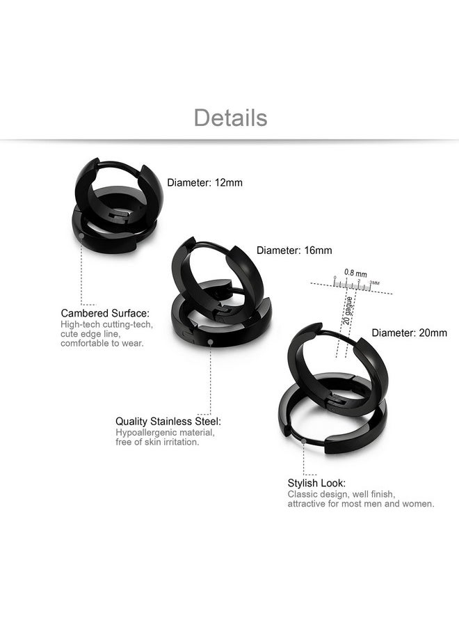 Jstyle Stainless Steel Mens Womens Hoop Earrings Huggie Ear Piercings Hypoallergenic Black - pzsku/ZAC032CFD8BEB870AA2ACZ/45/_/1741329934/29d658d1-61d5-4e1c-9a0f-19f04af35cac