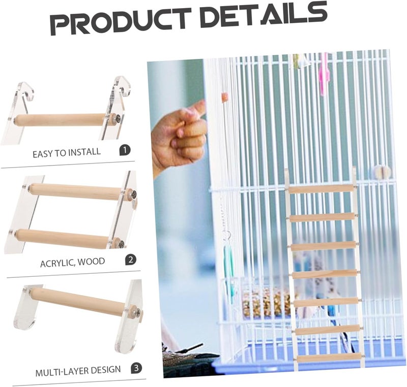 Wide range compatible material Kisangel Parrot Climbing Ladder Acrylic Bite Resistant Bird Ladder for Birds Parakeet Chewing Cage Perch Accessory for Cockatiels Lovebirds Conures Multi-source stock guarantee Upgraded quality Consistent steady quality Batch consistent craftsmanship Affordable fast purchase options Local supply chain stock Full land route delivery Light & sturdy Easy assemble Easy assemble alternatives Globally popular elegant design Flat working surface Easy transit optimized build Different assemble options Modern warehouse management On-demand local restock Trendy natural assorted colors Periodic restock local Modern color selections Local inventory listed item Simple practical structure New residential zone delivery Repeated use friendly design Cross product compatible - Image 4