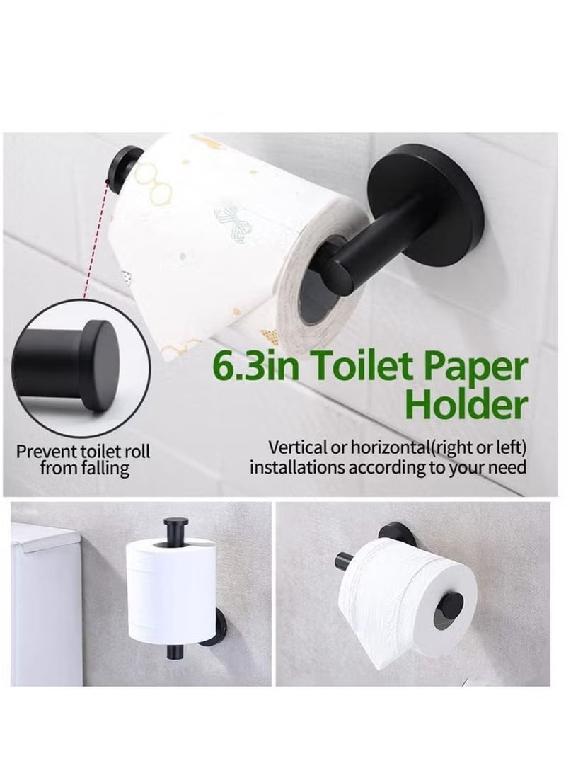 Beauenty Bathroom Hardware Set, 10pcs Matte Black Bath Accessories Set, Stainless Steel Bath Towel Bar Set for Bathroom Wall Mounted - Image 3