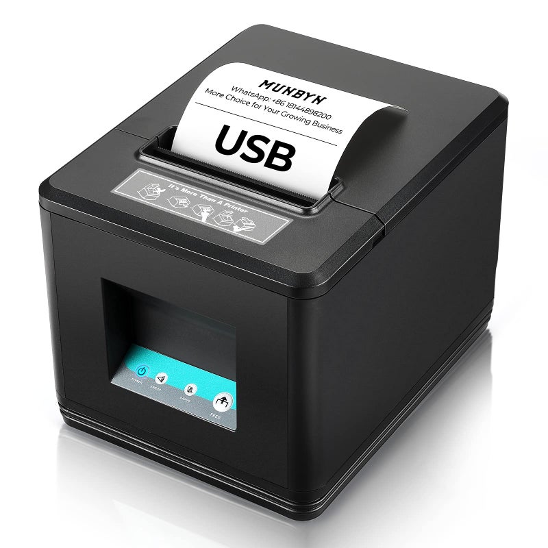MUNBYN 80mm USB Thermal Receipt Printer POS Printer with Auto Cutter ESCPOS Command Support Windows Mac Do Not Support Square Only USB Interface - Image 2