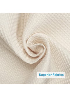 L&E Shower Curtain Fabric, Waffle Shower Curtains for Bathroom, Cloth Shower Curtain Heavy Duty, Thick Bathroom Shower Curtains Hotel Quality, Premium Polyester, Beige, 180*180cm  - Image 5
