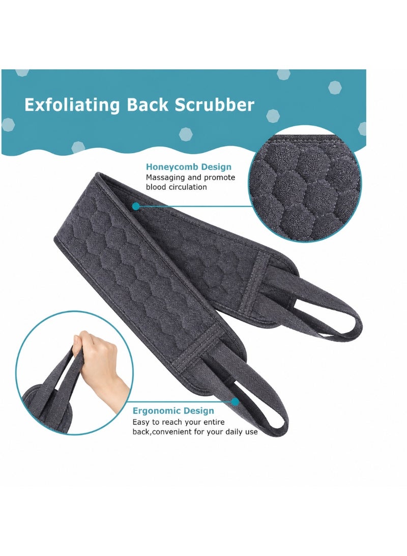 Premium 3-in-1 Bath Accessories Set – Back Scrubber, Exfoliating Glove & Shower Pouf - Image 3