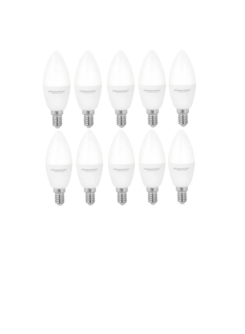 PowerSafe Energy Saving 7W LED Candle Bulb E14 Holder with Surge Protection|ESMA Approved Pack of 10 (WARM WHITE) - Image 2