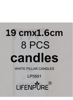 8 Pieces  Pillar Candles White Long Candle Wedding Parties Birthday - pzsku/ZAC035E1D641C501BB13DZ/45/_/1714814228/8cd2dc5b-ad1f-49ab-85de-2d00651d1b57