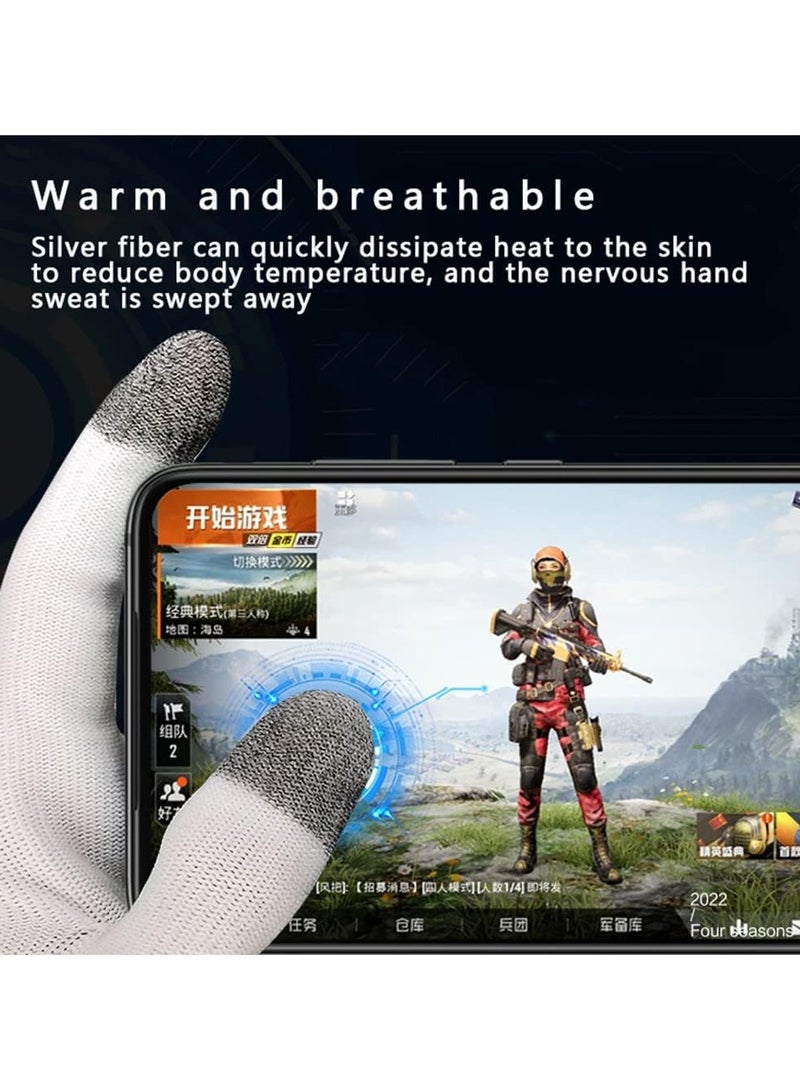 PYC E-Sports Gaming Gloves Finger Sleeves Anti-Sweat Breathable Thumb for Highly Sensitive Nano-Silver Fiber Material Nylon Touch Screen PUBG Mobile Phone Games Accessories  - Image 3