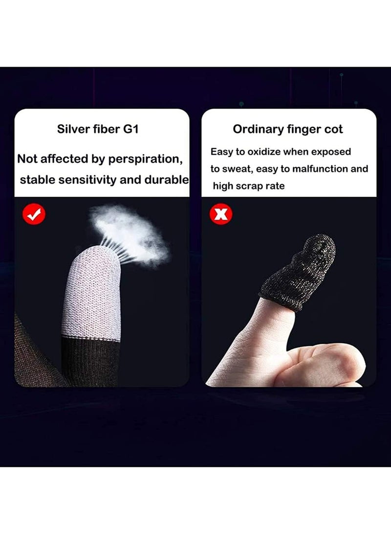 PYC E-Sports Gaming Gloves Finger Sleeves Anti-Sweat Breathable Thumb for Highly Sensitive Nano-Silver Fiber Material Nylon Touch Screen PUBG Mobile Phone Games Accessories  - Image 5