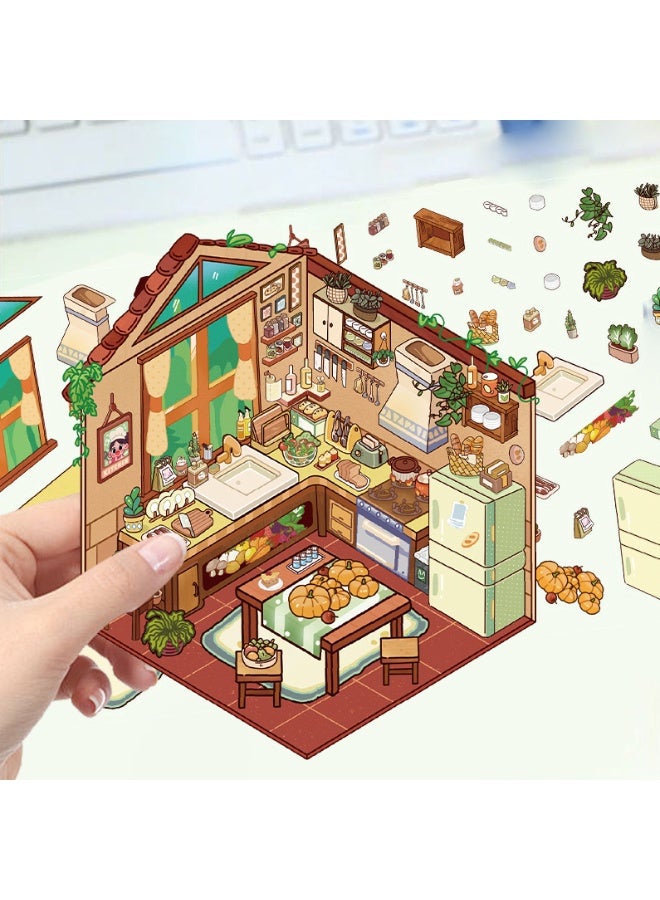 NIBEMINENT 60 Pcs Warm kitchen Deco Kit Waterproof Stickers, High Definition Printing Bright Colors, Suitable for Laptop Skateboard Luggage Water Bottle Guitar DIY - Image 3