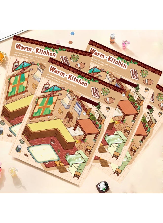 NIBEMINENT 60 Pcs Warm kitchen Deco Kit Waterproof Stickers, High Definition Printing Bright Colors, Suitable for Laptop Skateboard Luggage Water Bottle Guitar DIY - Image 1