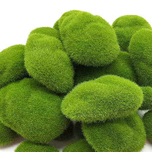 YOOHUA 30PCS 3 Size Artificial Moss Rocks Decorative, Green Moss Balls,Moss Stones, Green Moss Covered Stones, Fake Moss Decor for Floral Arrangements, Fairy Gardens and Crafting - Image 4
