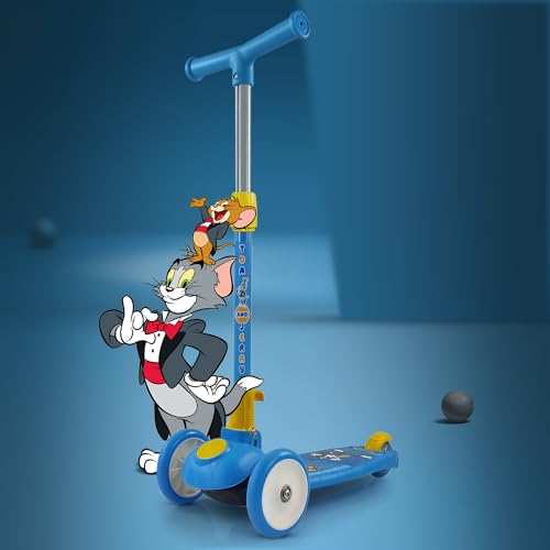 NHR Tom & Jerry Scooter for Kids, Scooter, Scooty, Kids Scooter, Scooter for Kids 3+ Years, Smart Kick Scooter with Adjustable Height N Foldable Scooter for Kids (Capacity 40Kg | Blue) - Image 1