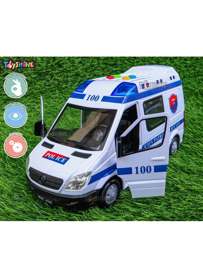 Toyshine Toyshine Musical Police Car Toy with Lights, Sounds, Opening Doors, ABS Plastic | Baby toy for 2 3 4 5 6 years old baby toy Boys Girls, White  - Image 5