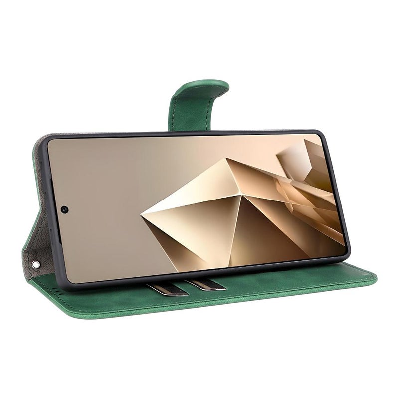 HuHa Protective Cover For Infinix Note 50 Pro 4G Skin Feel Magnetic Flip Leather Phone Case(Green) - Image 5