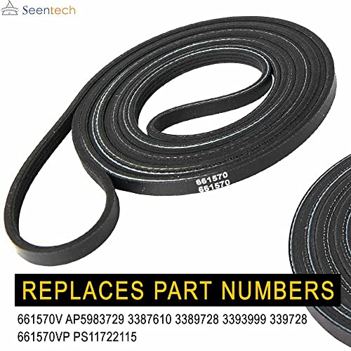 Seentech حزام أسطوانة مجفف Seentech 661570 - متوافق مع مجففات Whirlpool و Kenmore - يحل محل أرقام القطع 661570V AP5983729 3387610 3389728 3393999 339728 661570VP PS11722115 - Image 4