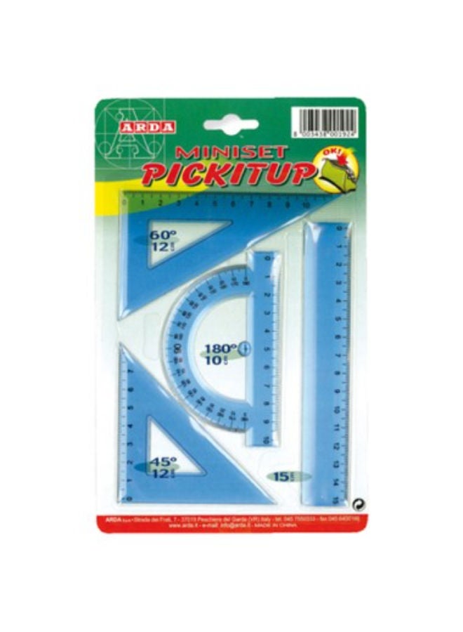 Set Of 2 Triangles + 30 Cm Ruler + Protractor