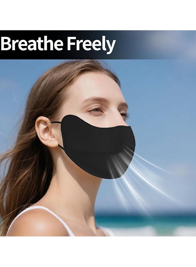 Happy D 6-pack of reusable cotton dust and sun protection masks, suitable for men and women, size M, made of cotton fabric, with a curved nose bridge design for a perfect fit. Two adjustable elastic ear straps for comfortable wear without ear pressure. Available in 3 colors, dustproof, UV protection, washable and durable, suitable for daily commuting and outdoor activities. - Image 3