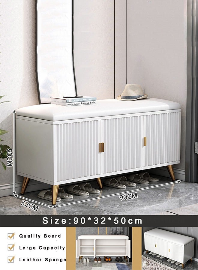 CityRiya-Long Shoe Rack Wooden Shoe Rack Organizer 4 Tier Shoe Storage Shelf Free Standing Shoe Cabinet For Closet, Entryway, Hallway, Balcony, Bedroom 90X32X50Cm - Image 3