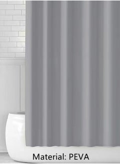 Kutis ستارة دش للحمام مكونة من قطعة واحدة، ستارة دش مقاومة للماء، PEVA رمادي 180x180 سنتيمتر  - Image 3