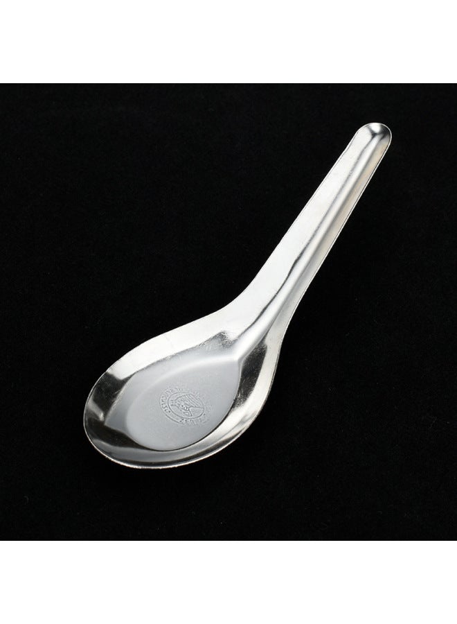 Old-fashioned Iron Spoon Stainless Steel Adult Short Handle Flat Spoon Thickened Spoon Spoon Spoon Spoon Spoon Children's Eating Spoon Household-Color:More Than 500 Pieces-Specifications:Deepening Short Handle Spoon ]  - Image 5