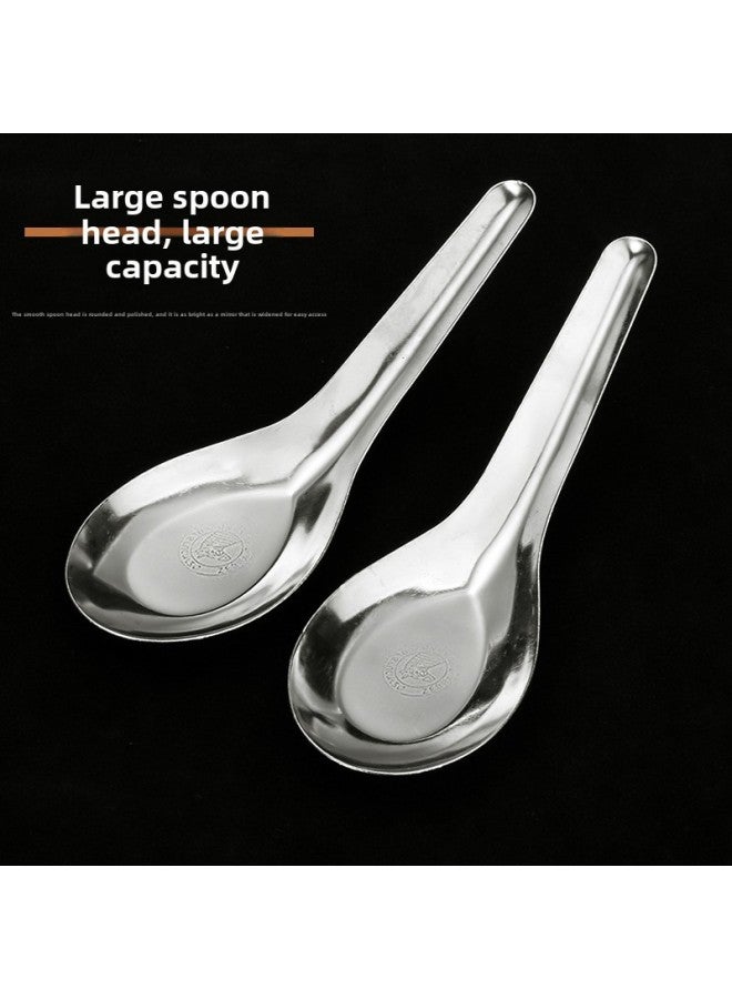 Old-fashioned Iron Spoon Stainless Steel Adult Short Handle Flat Spoon Thickened Spoon Spoon Spoon Spoon Spoon Children's Eating Spoon Household-Color:More Than 500 Pieces-Specifications:Deepening Short Handle Spoon ]  - Image 3