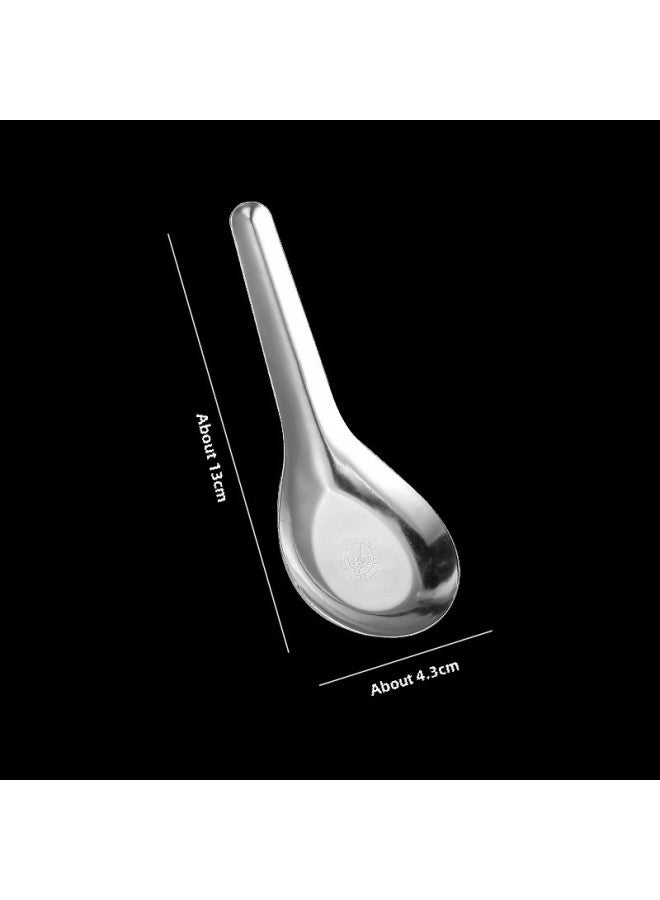 Old-fashioned Iron Spoon Stainless Steel Adult Short Handle Flat Spoon Thickened Spoon Spoon Spoon Spoon Spoon Children's Eating Spoon Household-Color:More Than 500 Pieces-Specifications:Deepening Short Handle Spoon ]  - Image 1