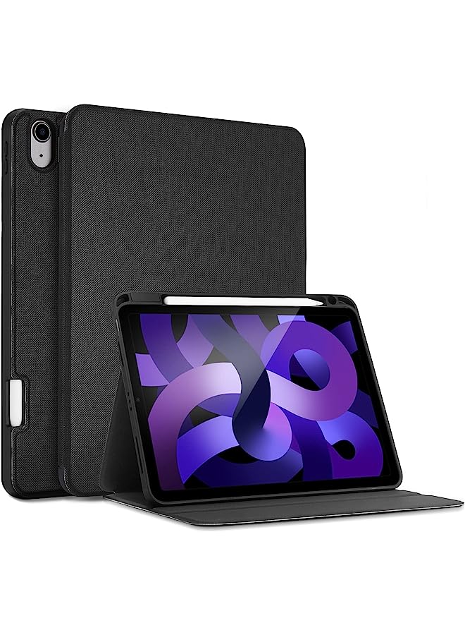 Procases Ipad Air 5 Case 2022/Ipad Air 4 Case 2020 10.9 Inch With Pencil Holder, Slim Stand Smart Folio Protective Cover For Ipad Air 10.9" 5Th /4Th Generation A2589 A2591 A2324 A2072 Release -Black - Image 1