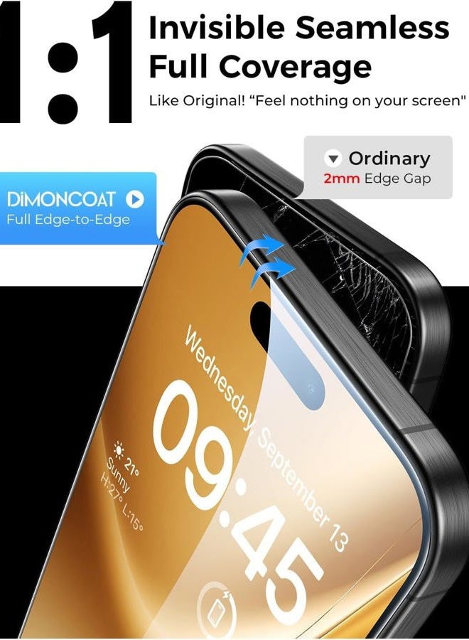 DIMONCOAT iPhone 16 Pro Max Screen Protector, 10X Military Grade Protection, 16 Pro Max 6.9 Inch Tempered Glass Screen Protector, Case Friendly, 4 Pack - Image 5