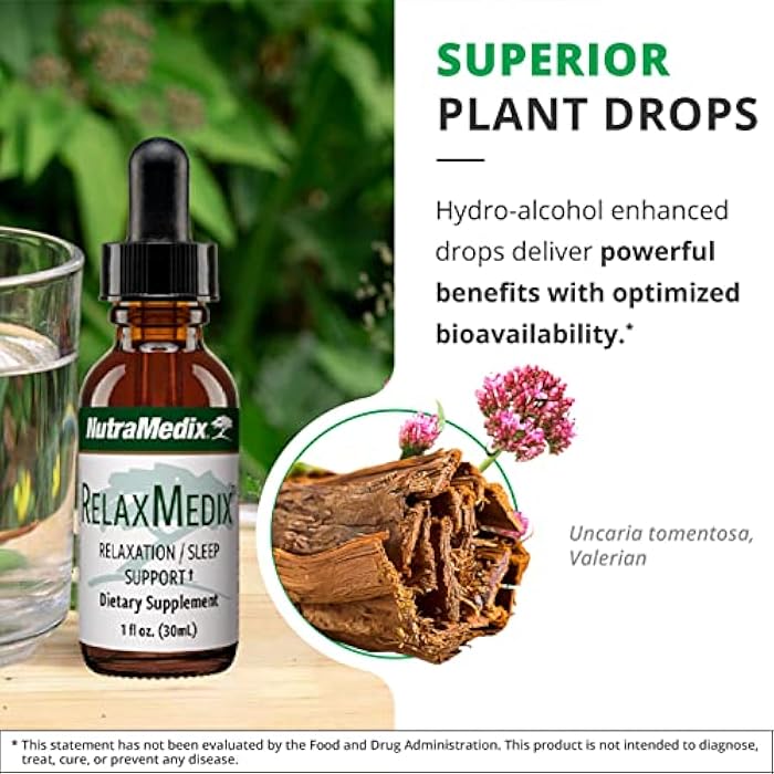 NutraMedix RelaxMedix Drops - Rest and Relaxation Support Supplement with Samento Cat's Claw and Valerian Root Extract - Tincture for Unwinding and Immune System Support (1oz / 30ml) - Image 3