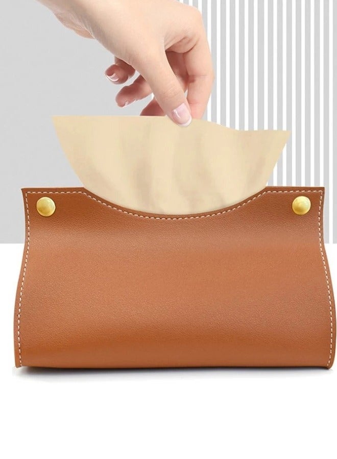 هومستر حامل علبة مناديل، منظم غطاء مناديل مستطيلة من جلد البولي يوريثان الحديث للحمام وغرفة المعيشة النوم والمطبخ ومنضدة الزينة وغطاء صندوق المكتب للسيارة - Image 1