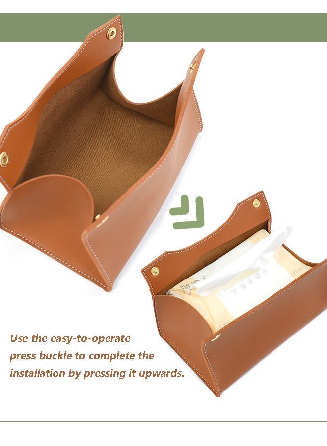 هومستر حامل علبة مناديل، منظم غطاء مناديل مستطيلة من جلد البولي يوريثان الحديث للحمام وغرفة المعيشة النوم والمطبخ ومنضدة الزينة وغطاء صندوق المكتب للسيارة - Image 5