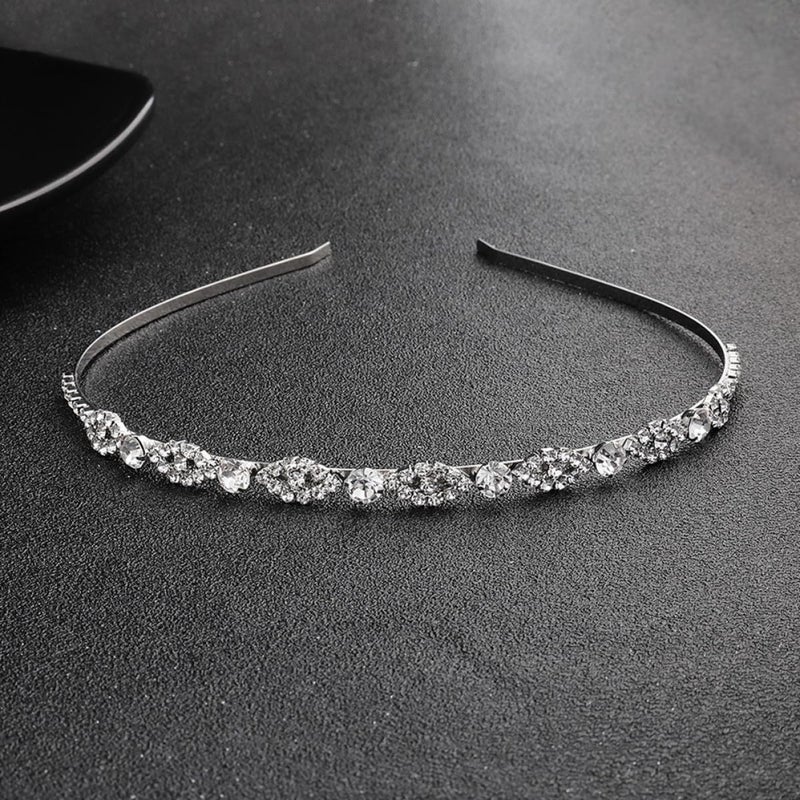 Silver Rhinestone Wave Hairband Elegant Hair Accessory For Women Brides Party Wedding - Image 5