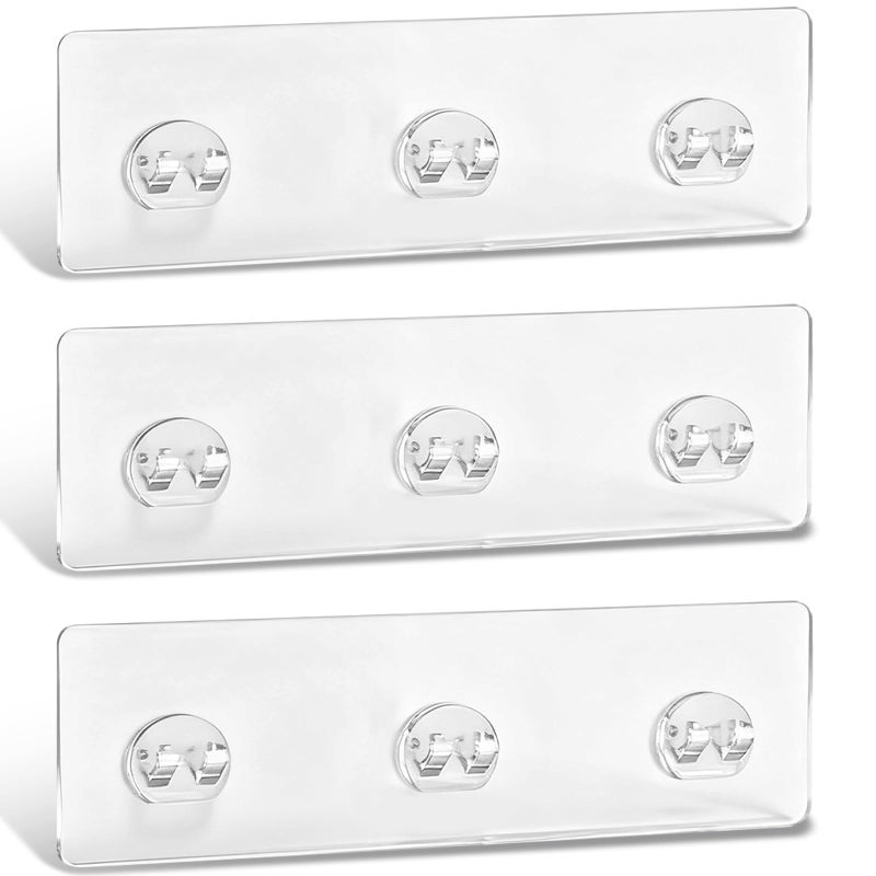 TARANEM 3PCS Shower Shelves Adhesive Replacement,Strong Adhesive Duty Waterproof Transparent PC Material, No Drill Needed Holds 45 lbs for Shower Shelves Bathroom Organizers Kitchen Racks - Image 1