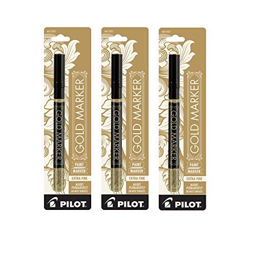 Pilot Gold Metallic Permanent Paint Marker, Extra Fine Point, 3-PACK(41701) - Image 5