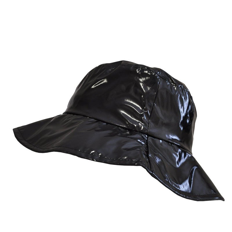 Toutacoo, Wide-Brimmed Vinyl Rain Hat Black - Image 4