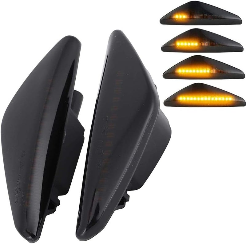 csslyzl Sequential Amber LED Fender Side Marker Light Turn Signal Lamp Assembly for BMW E70 E71 E72 X5 X6 X3 F25 (Smoke Lens) - Image 1