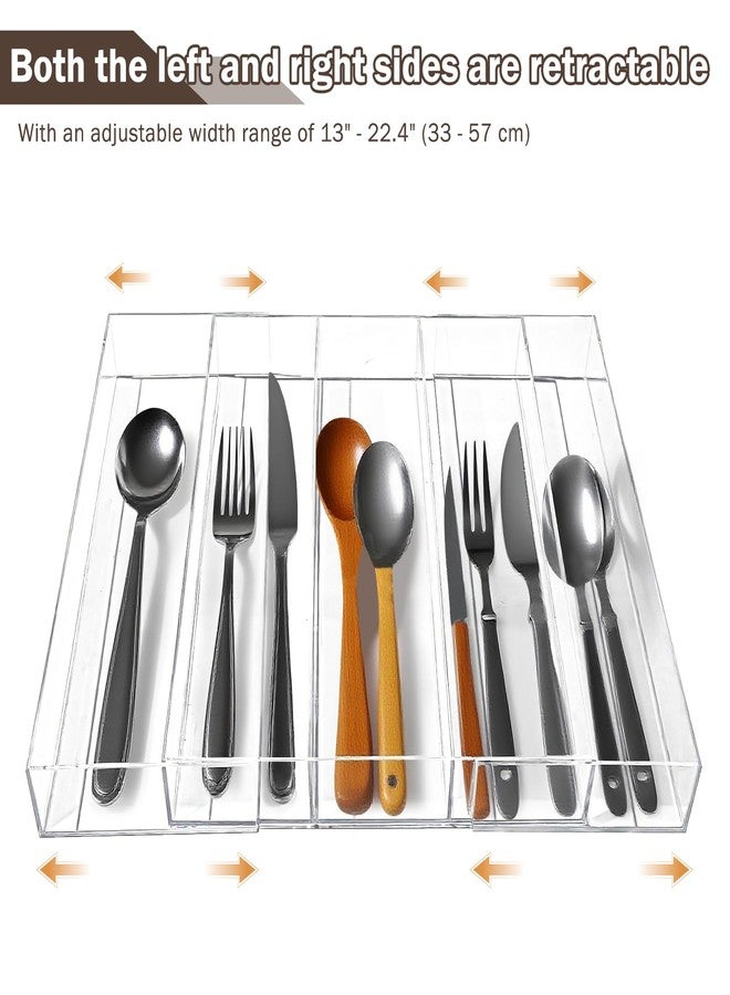 Dolcety Acrylic Drawer Organizer for Cooking Utensils - Expandable Kitchen Storage for Large Utensils, Adjustable Drawer Dividers (Clear) - Image 3