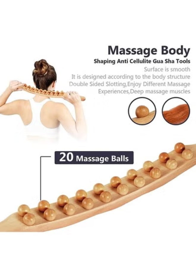 ارواق أدوات تدليك التصريف اللمفاوي بالخشب، جهاز تدليك المعدة والسيلوليت من فاشيا بلاستر للرقبة والظهر والخصر والساق - Image 4