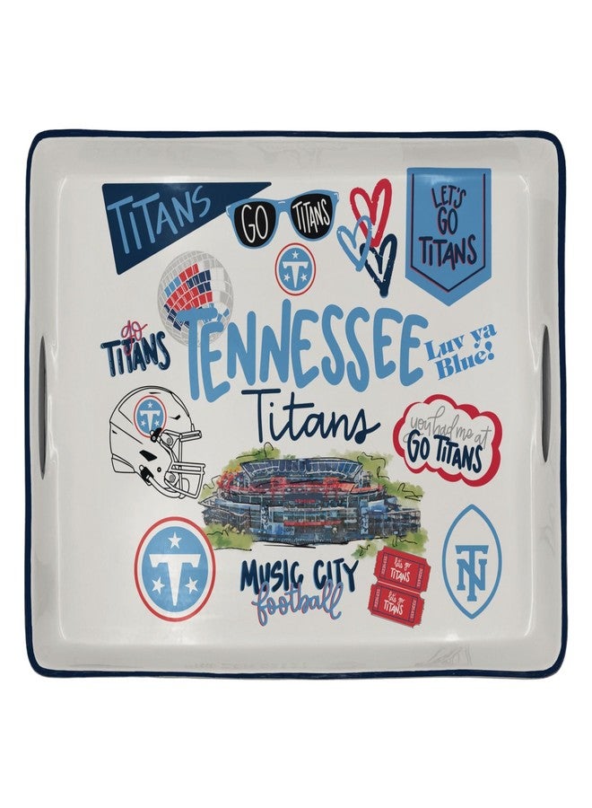 Proformance Home NFL Tennessee Titans Loco Fan Large Serving Tray w/Handles - Image 1