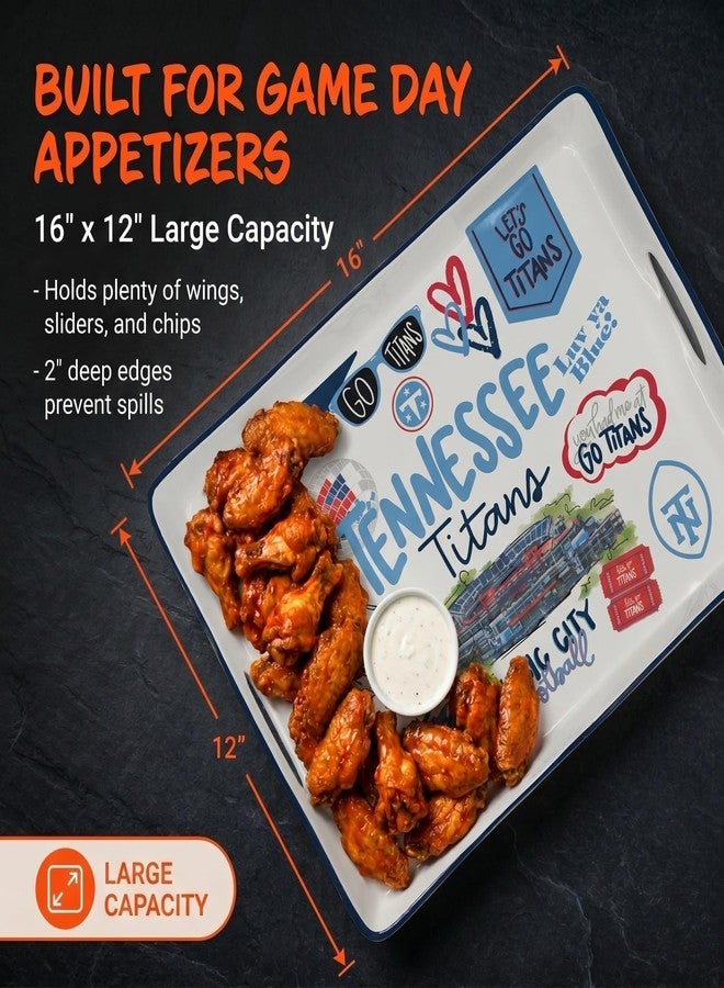 Proformance Home NFL Tennessee Titans Loco Fan Large Serving Tray w/Handles - Image 3